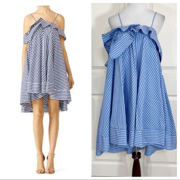 MSGM Striped Dress In Blue/white retail $625 - Picture 1 of 12